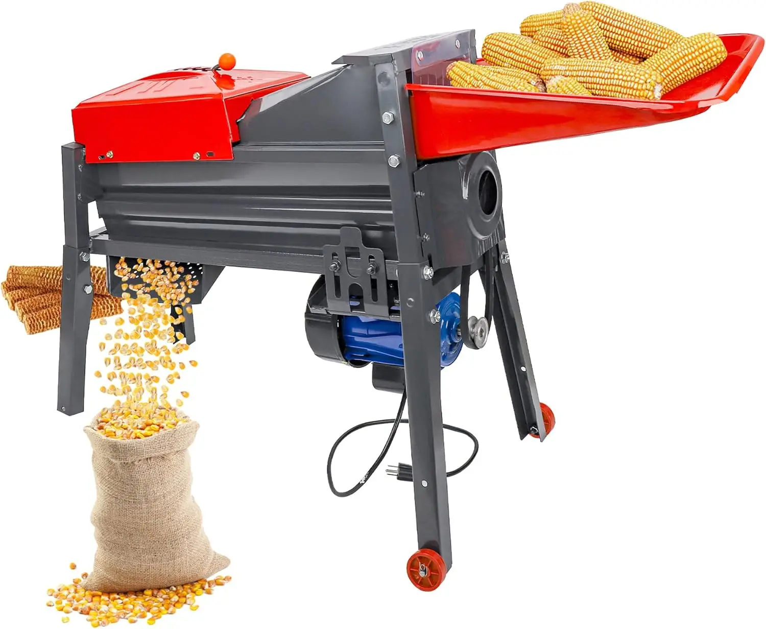 Corn Sheller Machine, Automatic Dry Thresher Machine Corn Peeler for on The Cob, 99% Threshing Rate