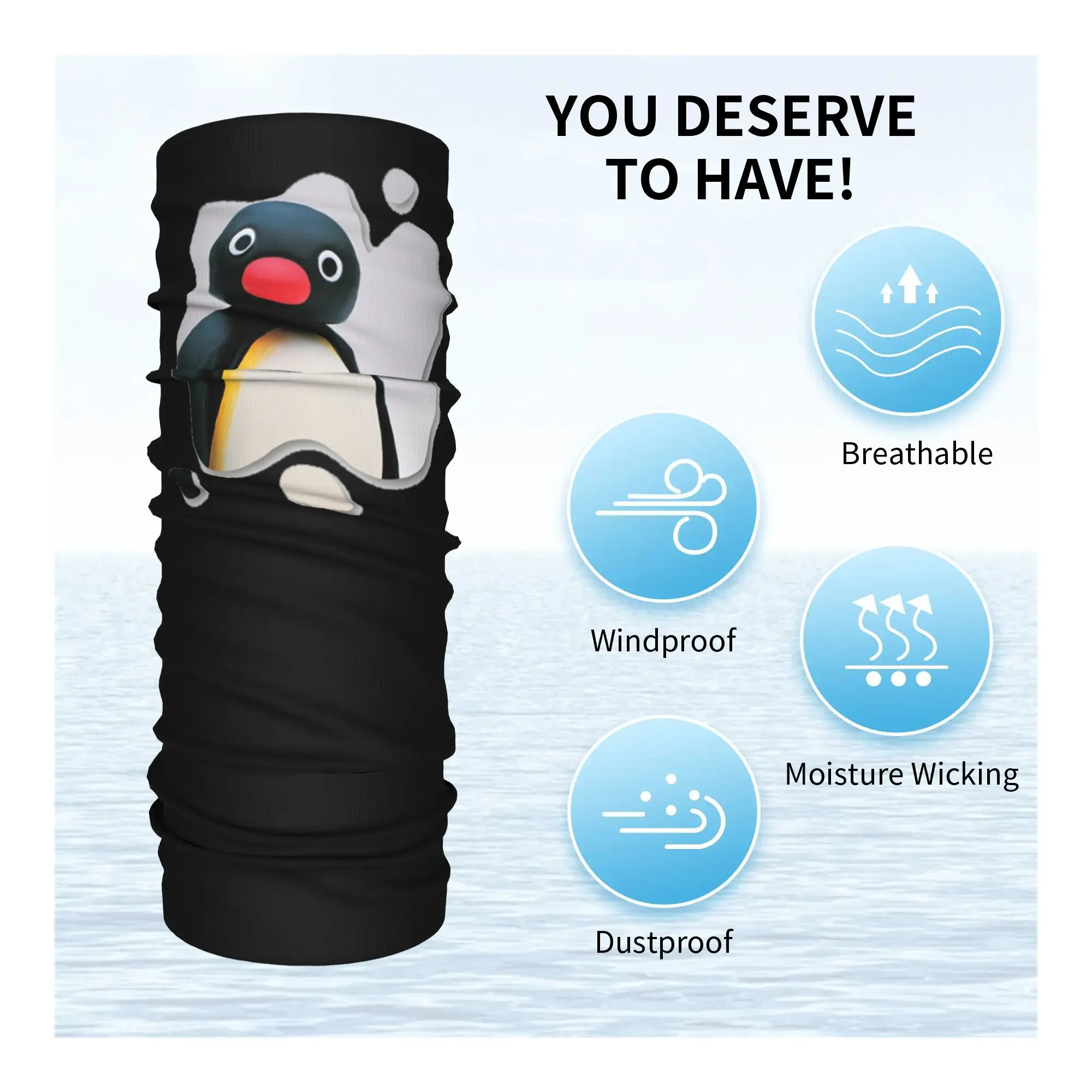 ピングー pinga ペンギンテレビバンダナネックカバープリントマジックスカーフ暖かいヘッドバンドハイキング釣り男性女性大人通気性