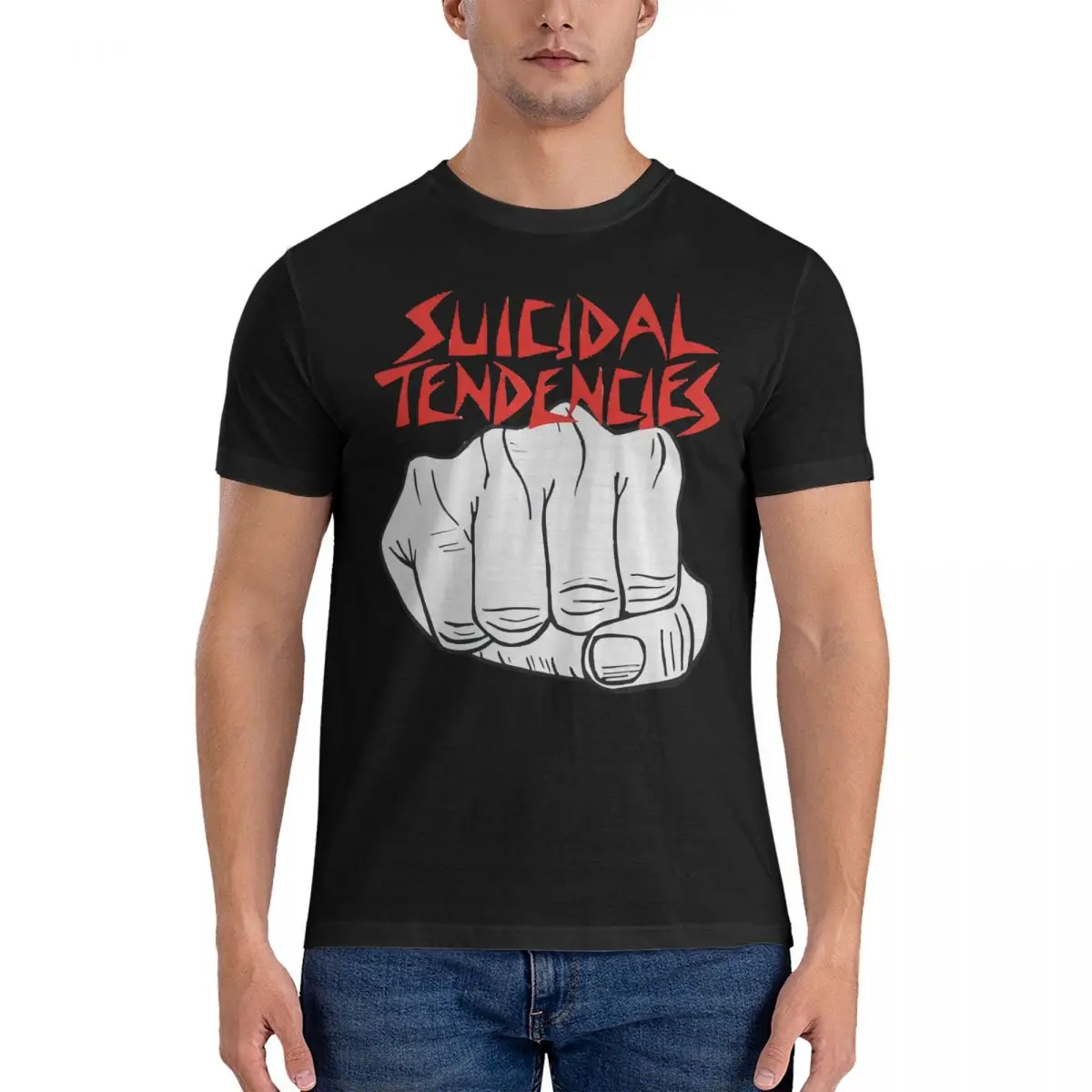 Novelty Band Metal Baru T-Shirt Men Round Neck Cotton T Shirt Suicidal Tendencies Short Sleeve Tees Graphic Tops