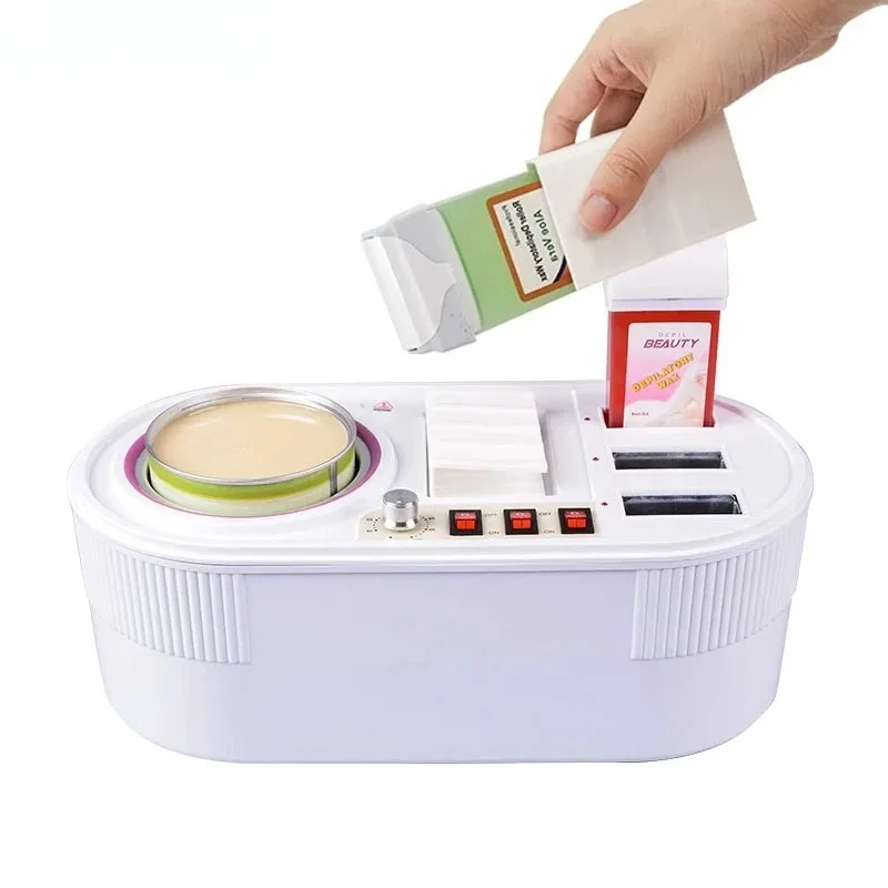 4 in 1 Multi-functional Roll Soft Wax Machine Tins Hot Hard Wax Bee Combi Depilatory Beauty Wax Heater