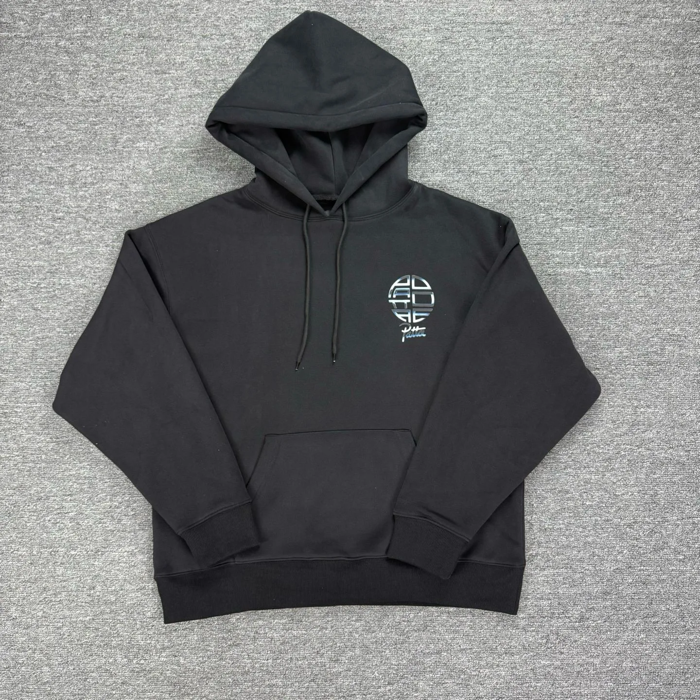 Patta Street Hooded Down Jacket with Embroidery for Men and Women, Loose-Fitting Casual Long Sleeve Hooded Sweater Trendy