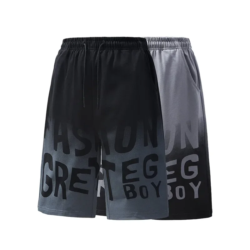 

Mens Ice Silk Basketball Pants Loose Fitting Casual Solid Color Fifth Pants Gradually Changing Color Beach Shorts New Style Men