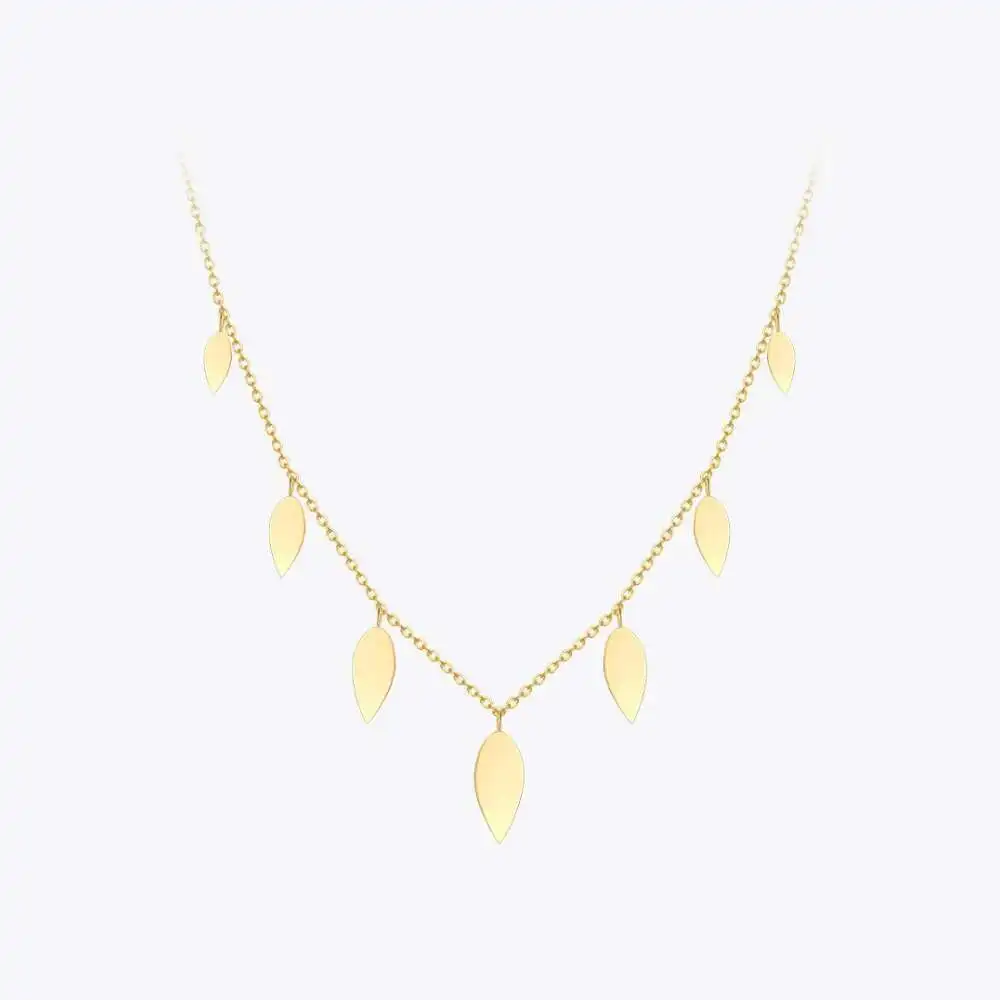 

ENFASHION Vintage Leaf Necklace For Women Plant Necklaces 2021 Gold Color Fashion Jewelry Stainless Steel Party Collar P203189