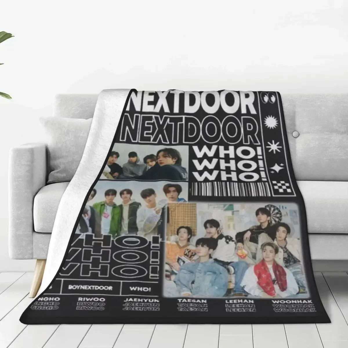 

BOYNEXTDOOR Blanket Kpop Music Team Travel Office Flannel Throw Blanket Soft Durable Chair Custom Bedspread Birthday Present