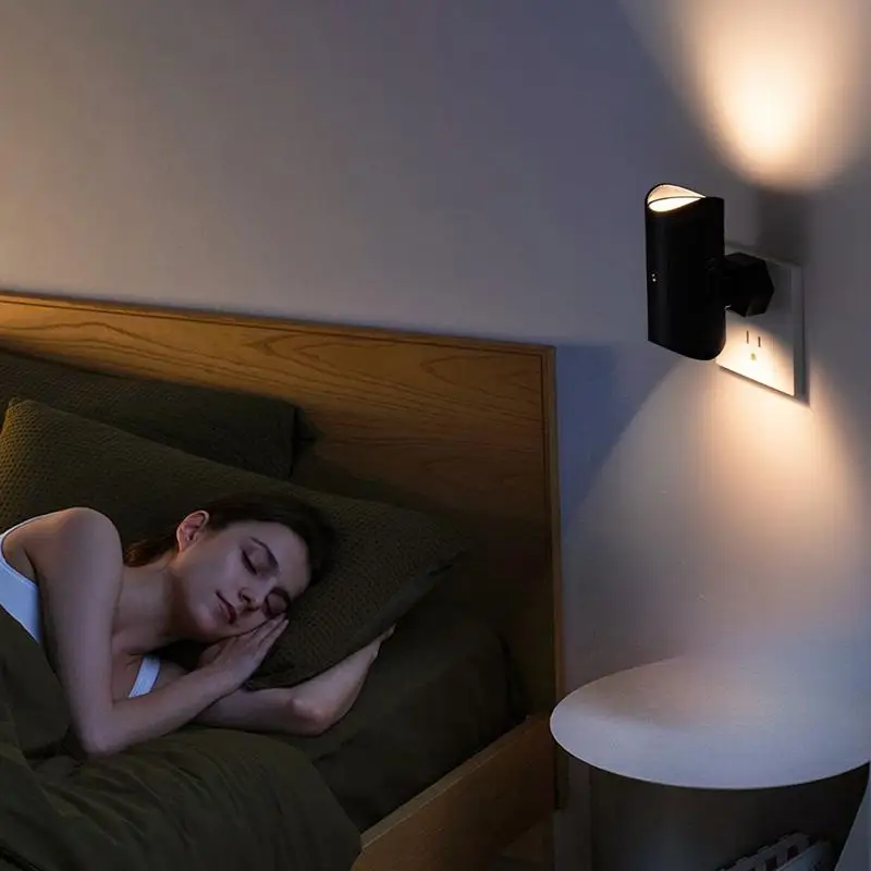 Motion Sensor Night Light Plug In Rotatable 2 Pieces Adjustable Bathroom Motion Sensor Light Wall Lighting Fixtures For