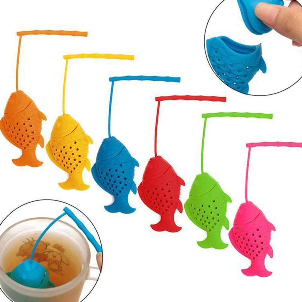 

2pcs Fish Shaped Tea Strainer Silicone Filter For Loose Leaf Herbs Spices Easy Clean Creative Tea Infuser Blue Kitchen Bar Tool