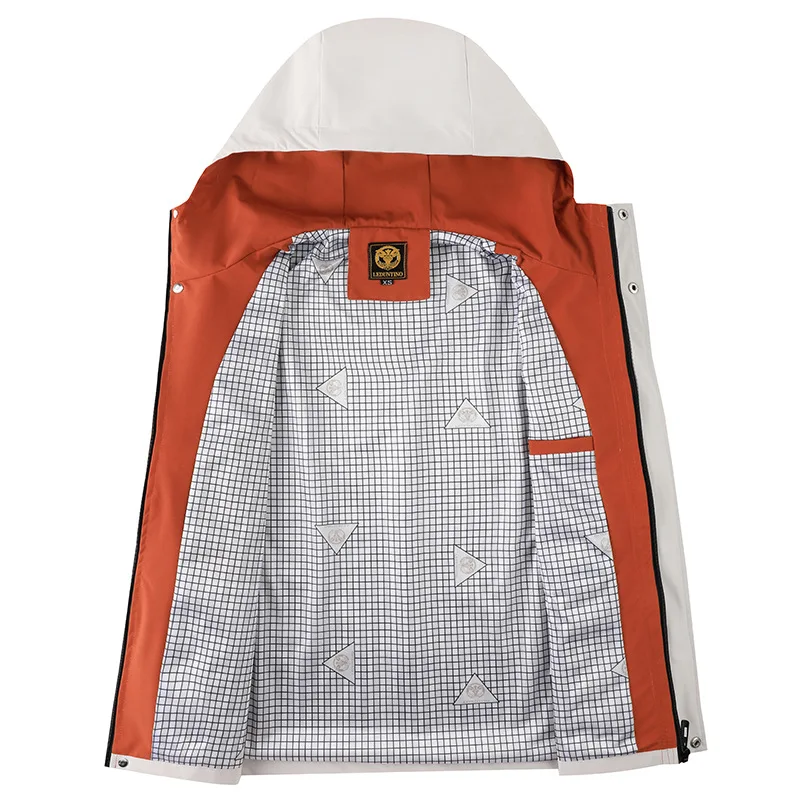 Men's casual coat, solid-color hooded men's jacket, trendy jacket, outdoor autumn and winter overcoat