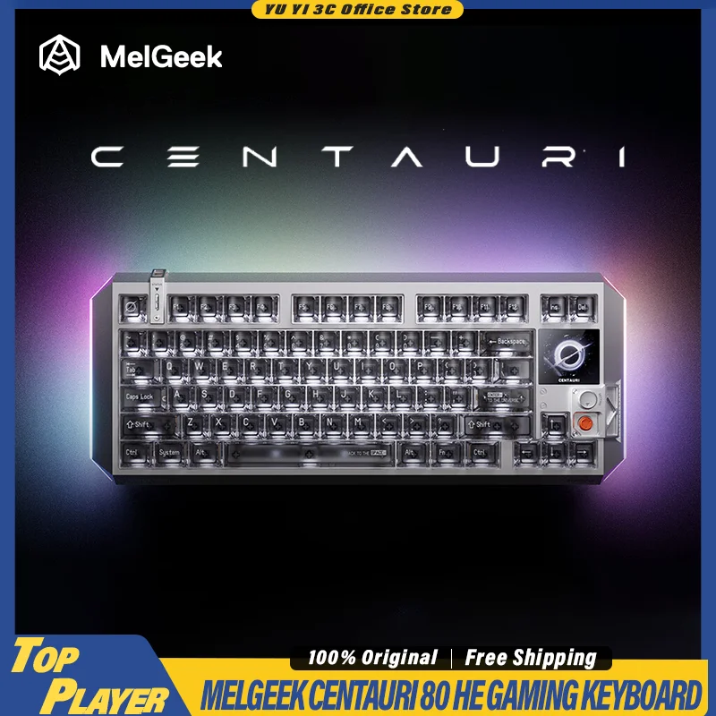 

MelGeek Centauri 80 HE Gaming Keyboard Hall Effect Switch TTC Flagship 5 MCU 8kHz Polling Rate with OLED Smart Display 0.01mm RT