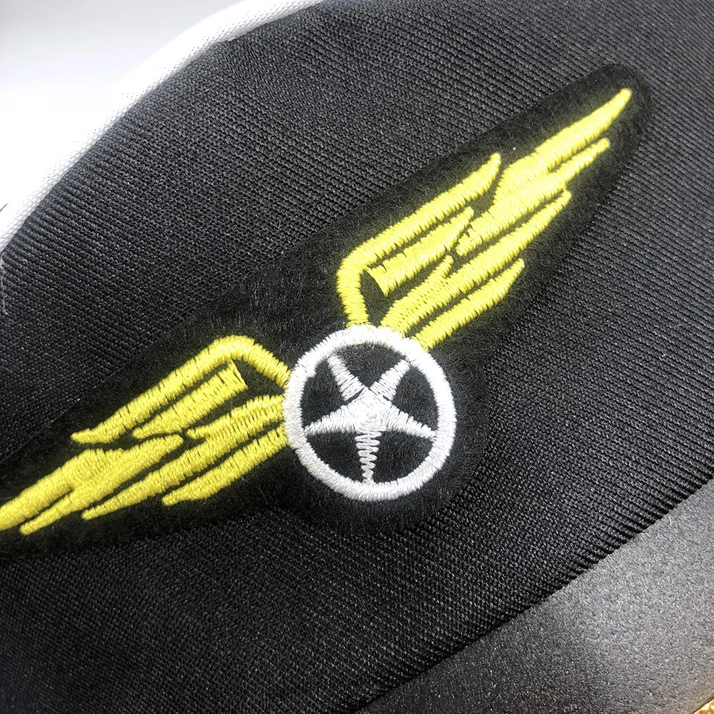 Sombrero ajustable con insignia Insignia de rendimiento de moda Gorra de aviación Sombrero de rendimiento para espectáculo de aviación