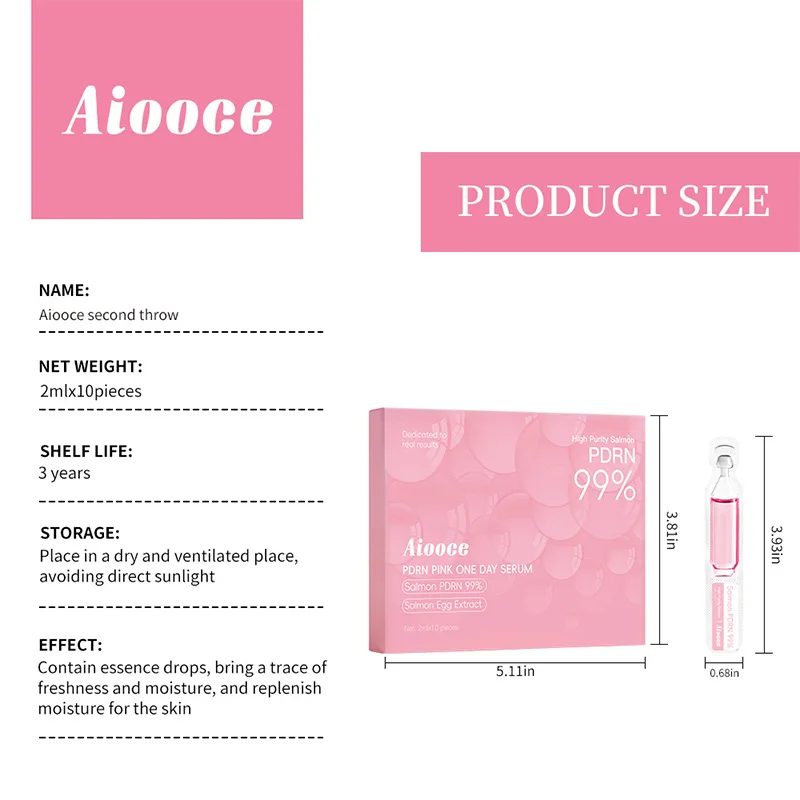 Salmon Serum Protein Peptide Essence 2ml X 10pcs Anti-aging, Wrinkle Repair, Hydrating & Brightening Face Collagen Booster Care view 6