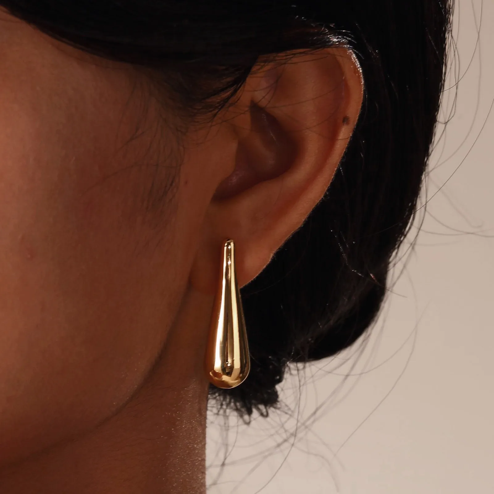 2024 Personality Glossy Teardrop Earring,Short/Long Pendant Water Drop Stud Earrings for Women,Elegant Gold Color Jewelry Gift