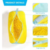 1 pièces sac à chaussures de lavage filet rembourré chaussures à linge protecteur fibres moelleuses Polyester chaussures de lavage Machine sac à linge sacs de séchage 2