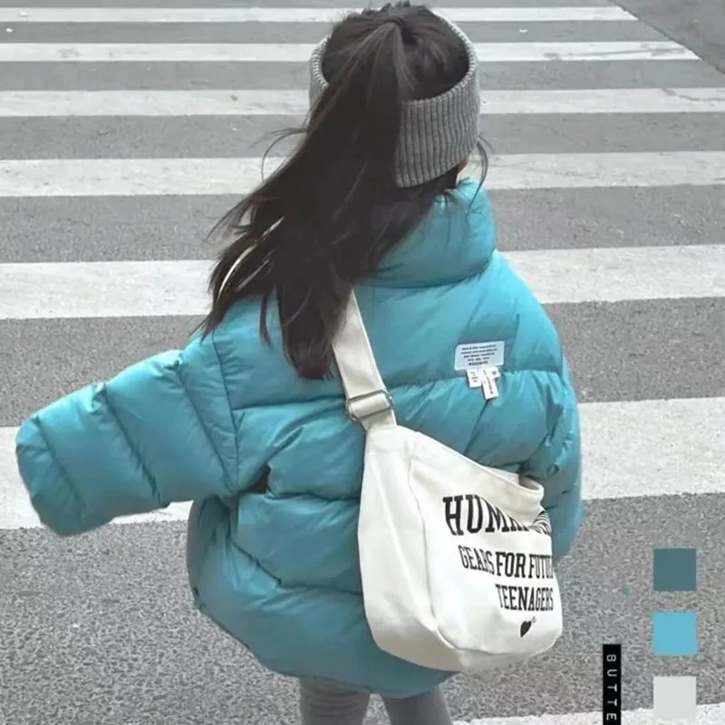 جديد أطفال أسفل معاطف بنين بنات الشتاء الوقوف طوق جاكيتات الأطفال الخريف ملابس دافئة غير رسمية طفل موضة ملابس خارجية دافئة