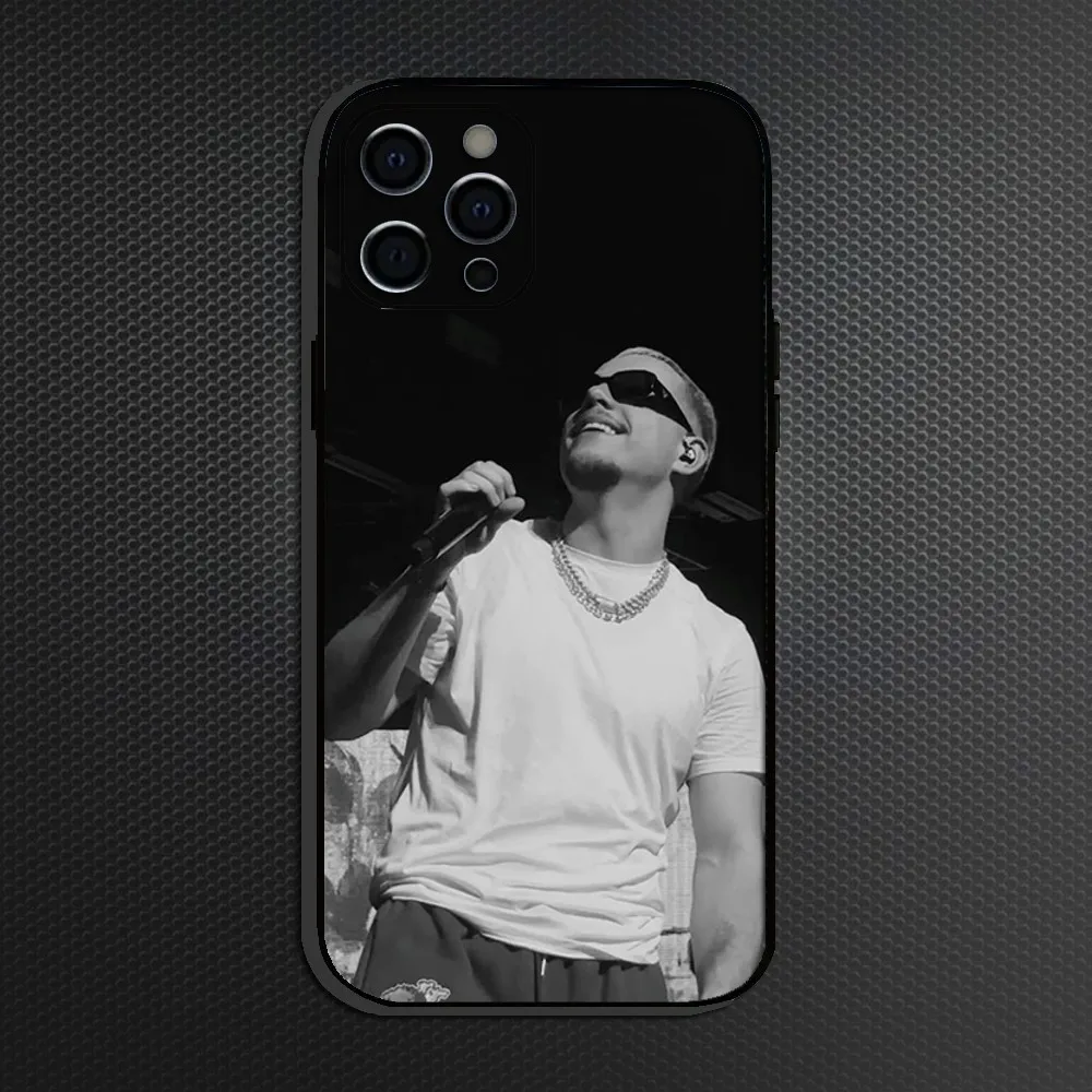 حافظة هاتف PLK Rappeur الفرنسية لهاتف iPhone 16,15,14,13,12,11 Plus, Pro Max, غطاء أسود من السيليكون الناعم
