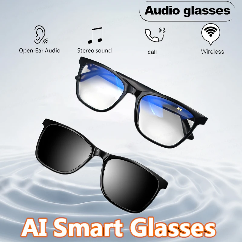 

Built-in Microphone Speakers Touch & Voice Assistant Compatible Glass for Men Women Smart Glasses Wireless Bluetooth Sunglasses
