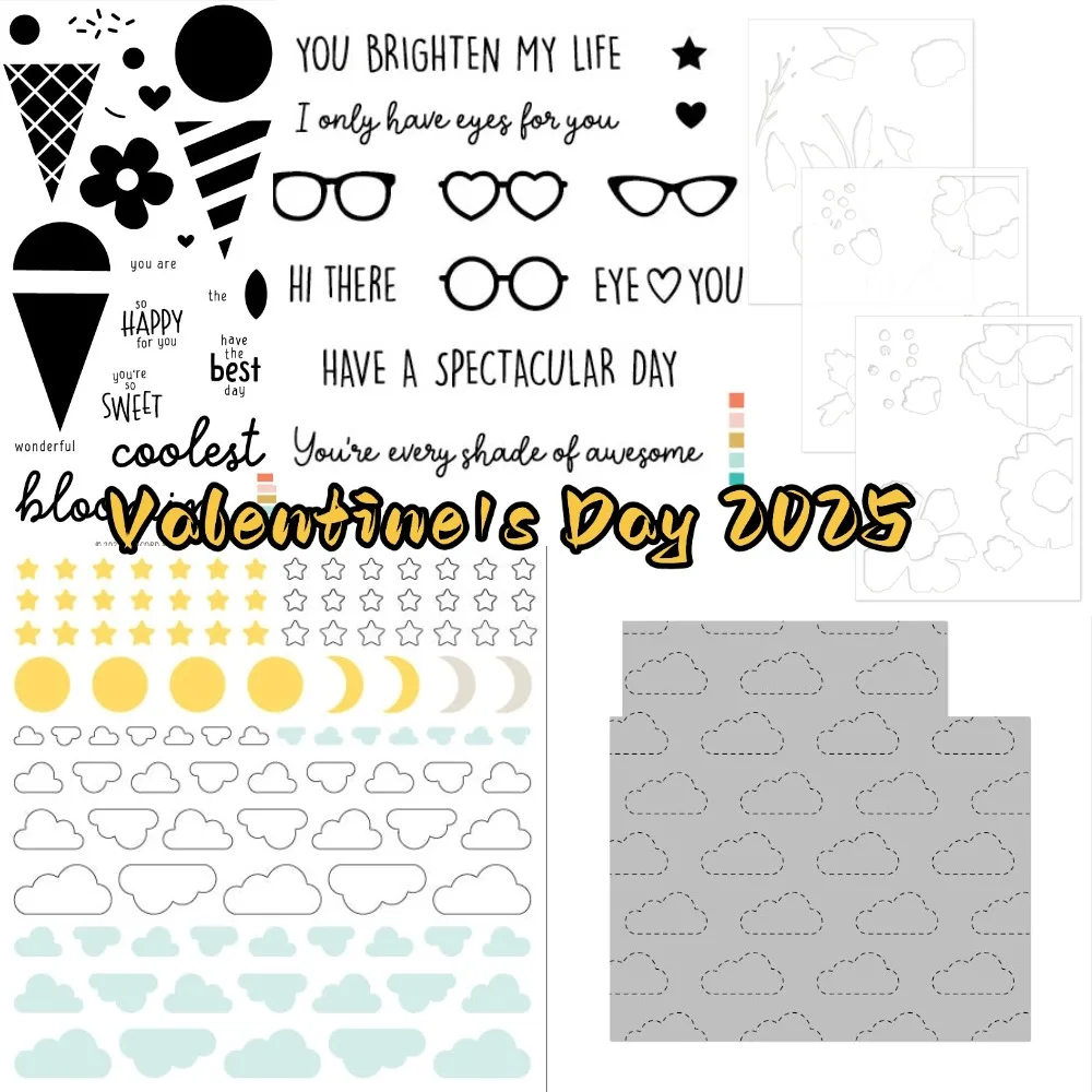 

2025 Metal Cutting Dies and Clear Stamps cut die cloud and ice cream mold blade knife punch Scrapbook Paper craft stencils dies