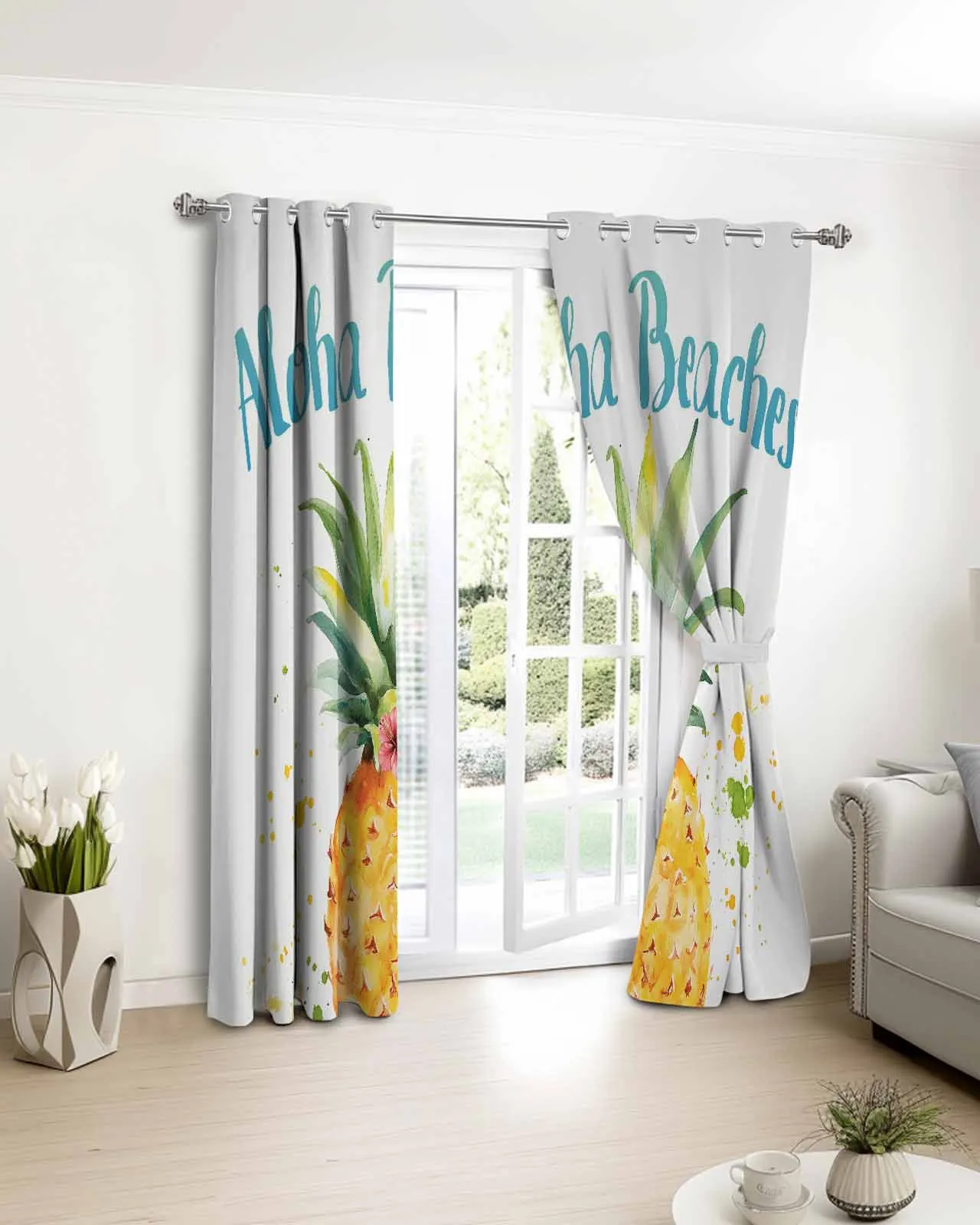 

Modern Summer Pineapple Fruit Window Curtain Bedroom Decor Curtain Panel Curtains for Living Room