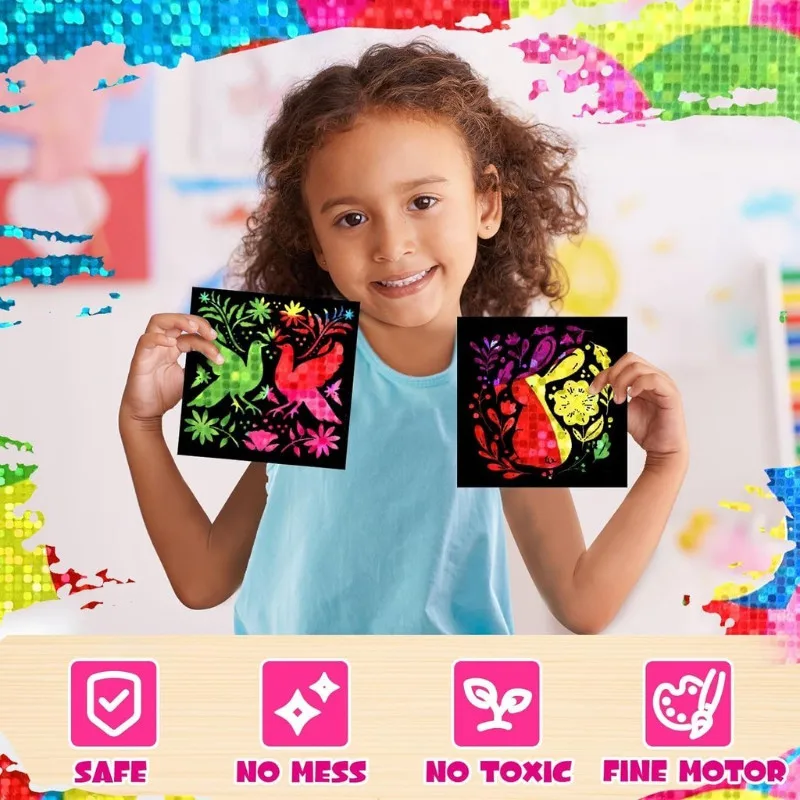 100 pçs arco-íris zero mini notas cartões de almofada de papel com 2 stylus para crianças desenhar pintura brinquedos artesanato aniversário presente de natal