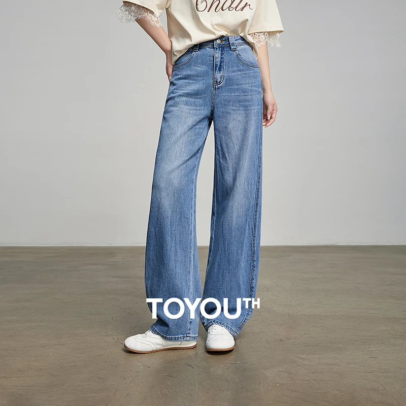 

TOYOUTH Женские джинсовые джинсы, новинка лета 2021, длинные брюки со средней талией P 8528073