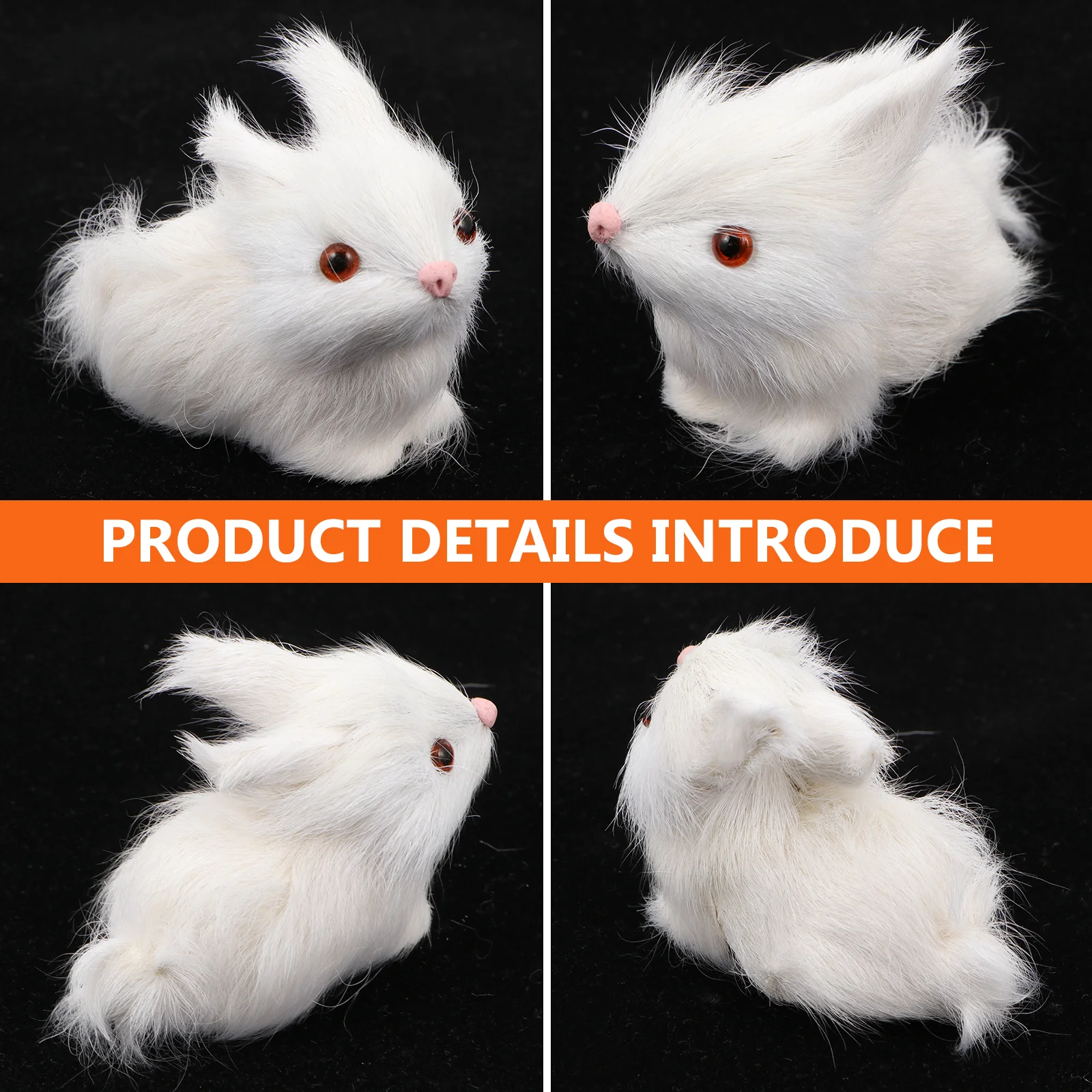 ตุ๊กตากระต่ายจำลอง 2 ชิ้น ของตกแต่งคริสต์มาส งานฝีมือสำหรับเด็ก ตุ๊กตาสัตว์ประดับตกแต่งสำหรับเด็ก