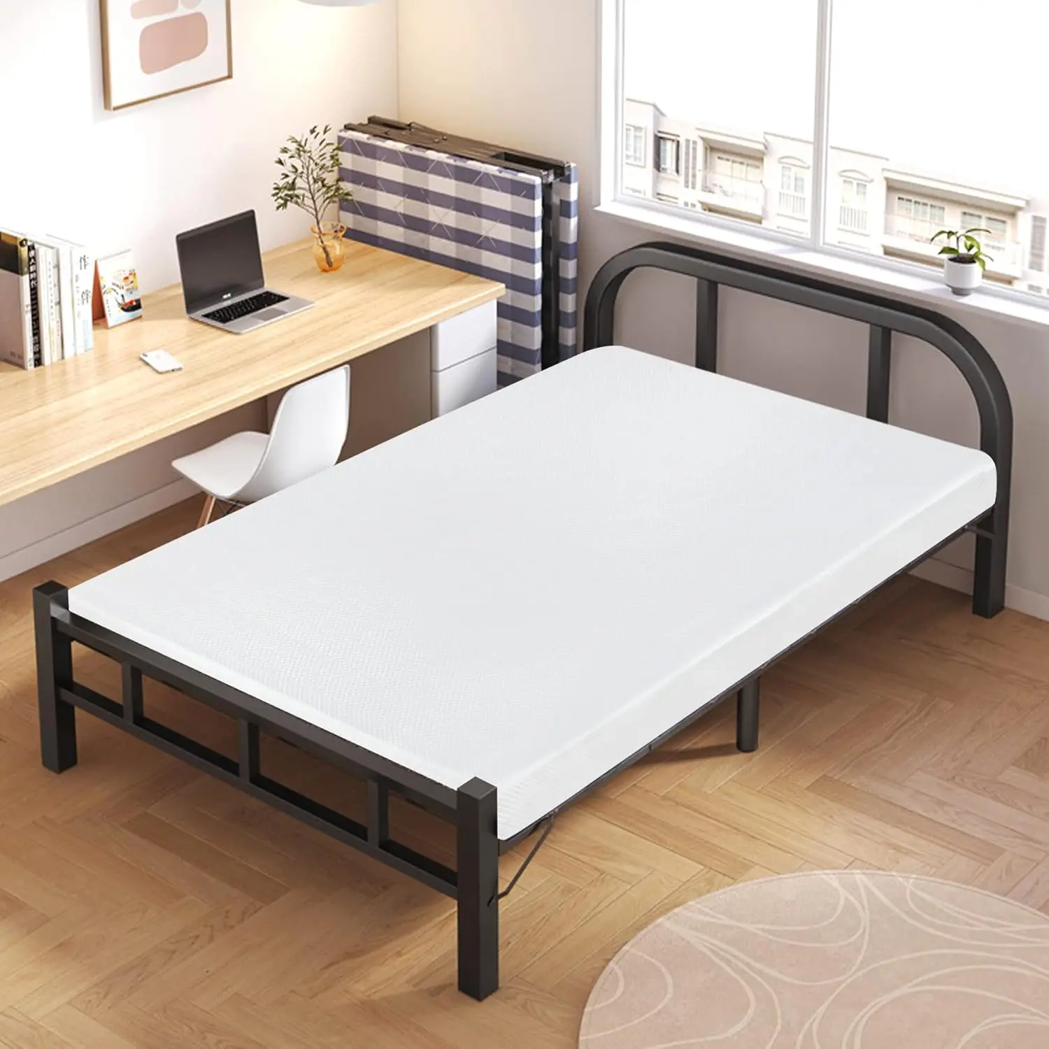 Matelas en gel mousse à mémoire de forme, matelas double, infusion de gel rafraîchissant, CertiPUR-US ignorent, support confortable, blanc, 5 pouces