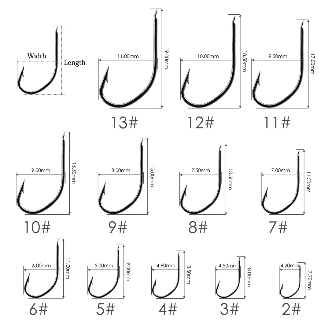 50pcs High Carbon Steel Fishing Hook Maruseigo Fishhooks Durable Pesca Jig Head Fishing Hooks Flat head Carp Fishing Tackle