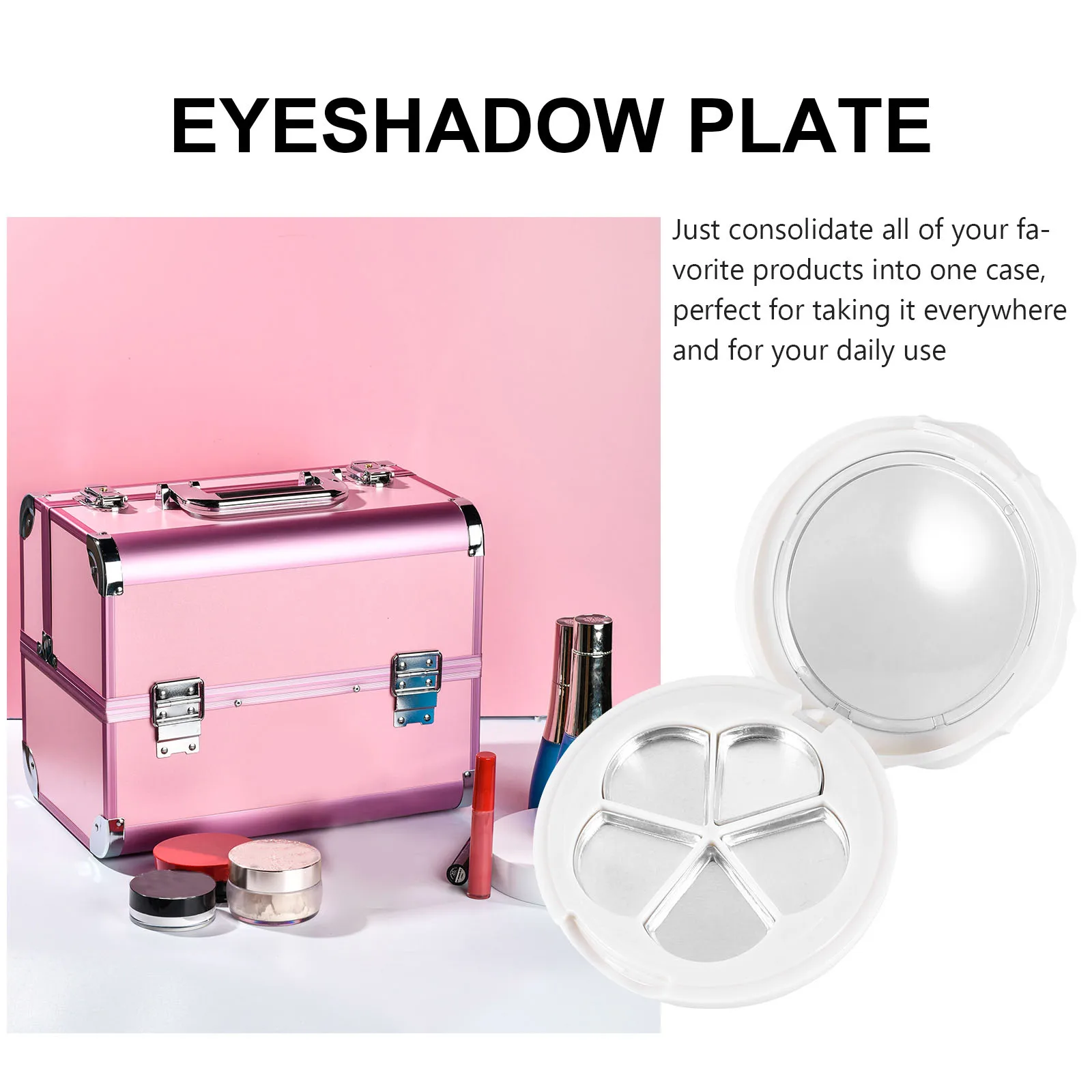 

2Sets Lipstick Box Refillable DIY Makeup Case Portable Eyeshadow Blusher Organizer Travel Makeup Storage Eyeshadow Box