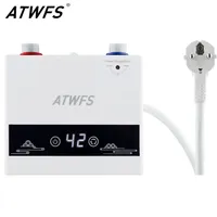 ATWFS Instant Water Heater 220V 4600W Portable Electric Heaters for Bathroom Hot Water Shower and Home Kitchen Heating