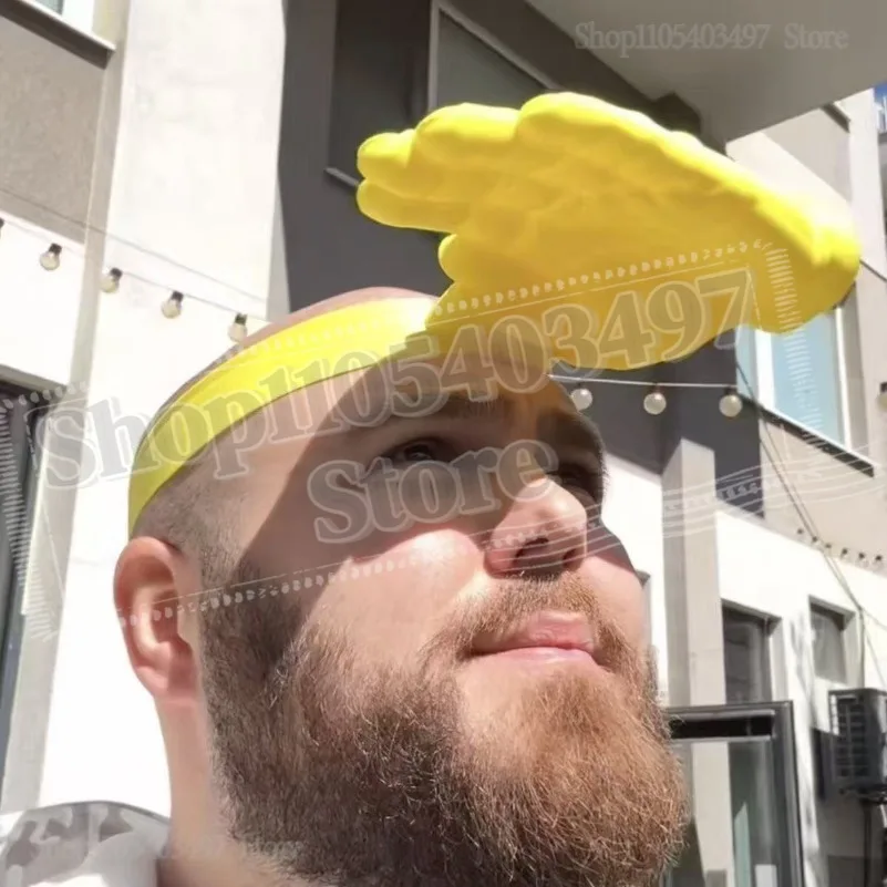

Funny Hands-Free Hand Shade Hat - Novelty Yellow Palm Shade Headband for Beach Parties, Festivals, and Cosplay Gifts