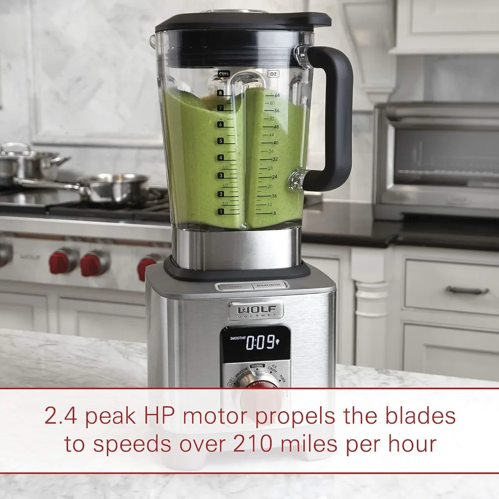 NEW Wolf Gourmet High-Performance Blender, 64 oz Jar, 4 program settings, 12.5 AMPS, Blends Food, Shakes and Smoothies