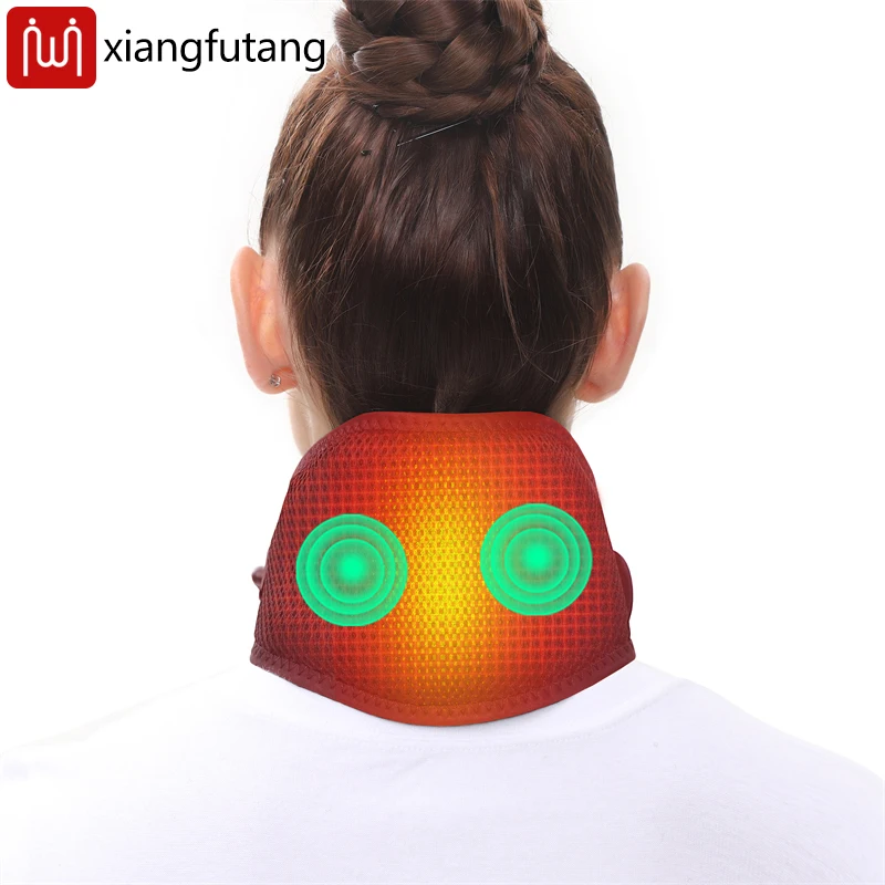 Heating Massage Neck Pad Massager 3 Temperature Levels Heated Neck Wrap Winter Warmer Brace for Pain Relief Electric Massager