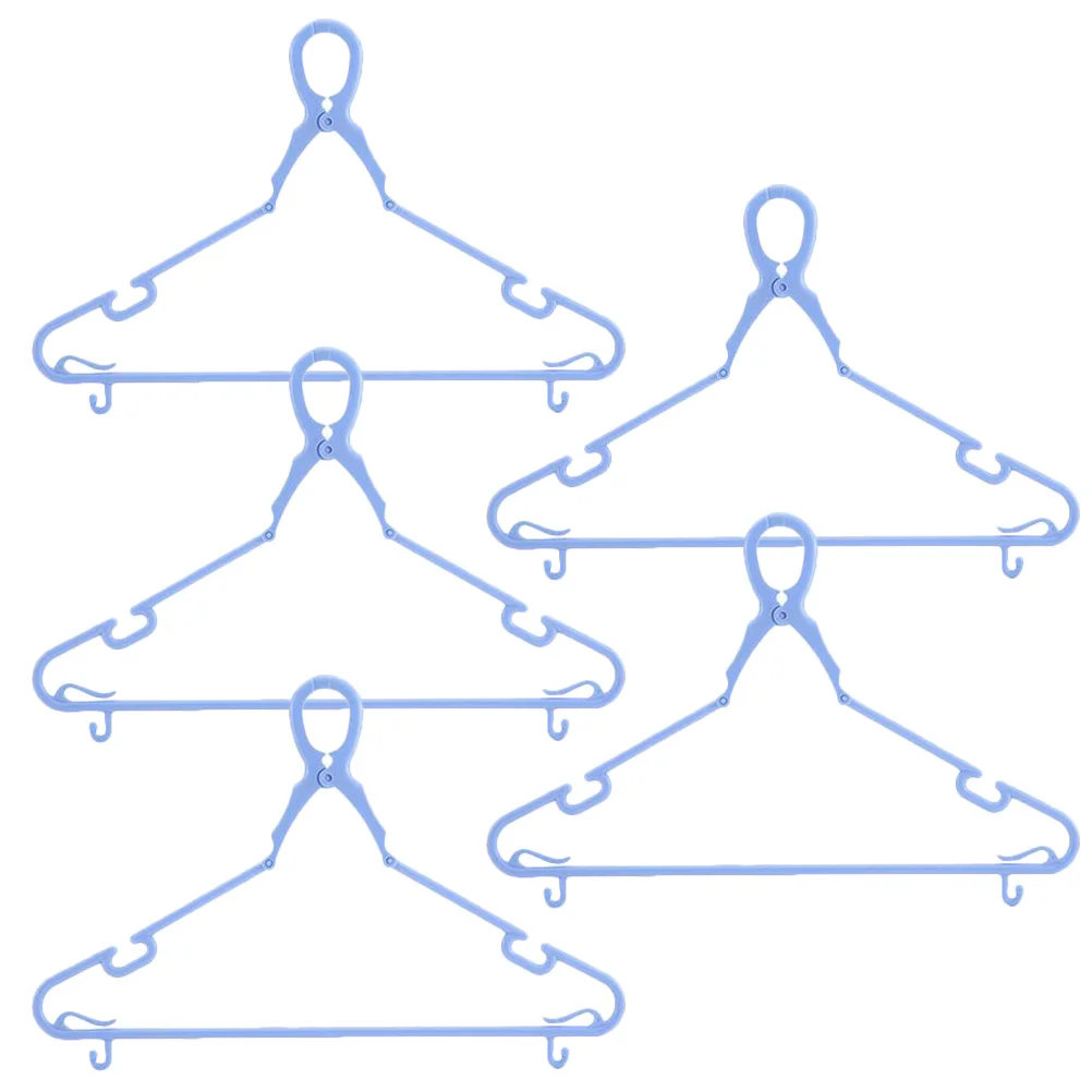 

5Pcs Multi Purpose Windproof Hangers Strong Plastic Hangers with Groove and Clip Design for Vest Towel Pant Shirt Drying Rack
