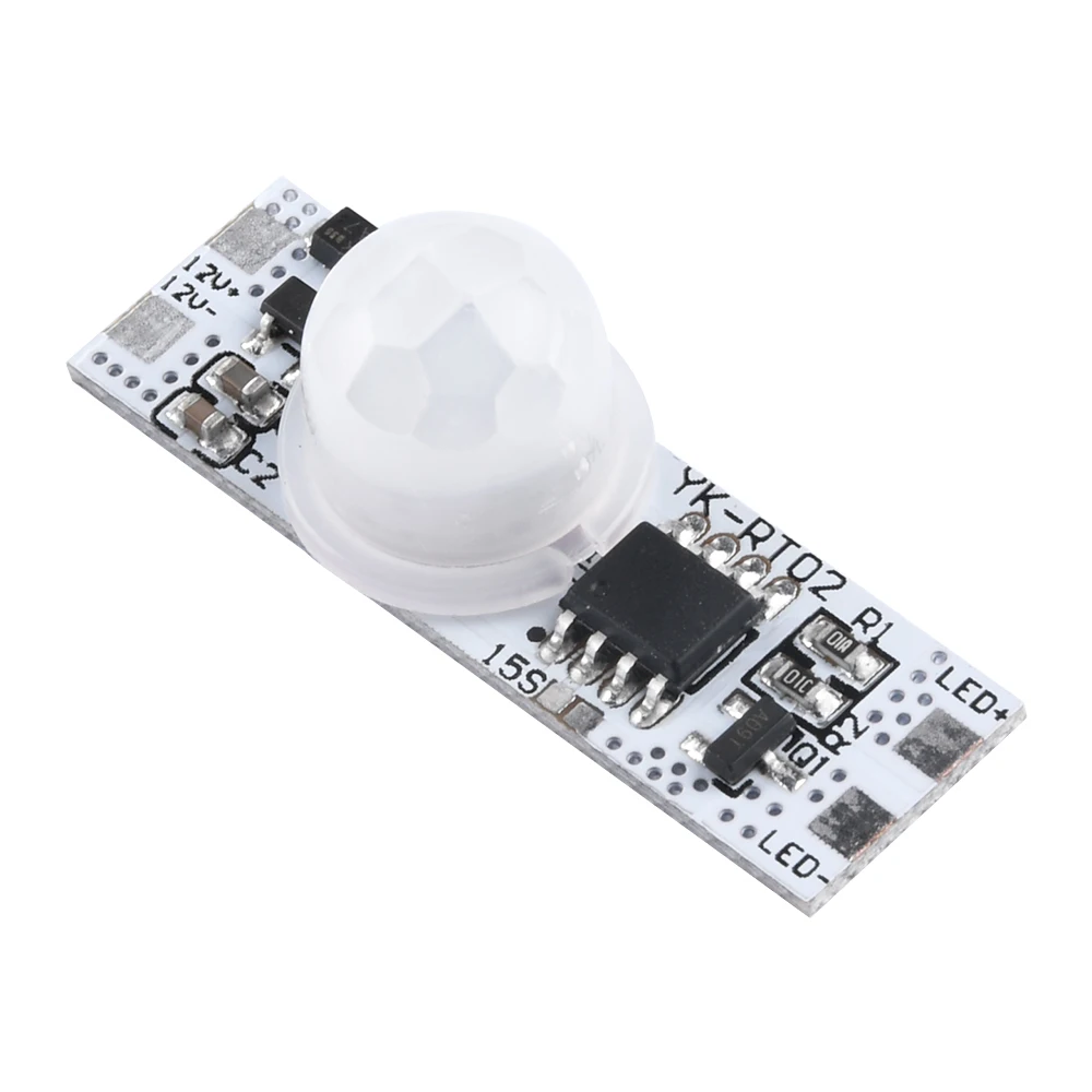 Interruptor de Sensor de movimiento PIR, luz LED para el Hogar Inteligente, cc 12V 24V, 3A/5A, inducción infrarroja IR, Detector de cuerpo, placa controladora