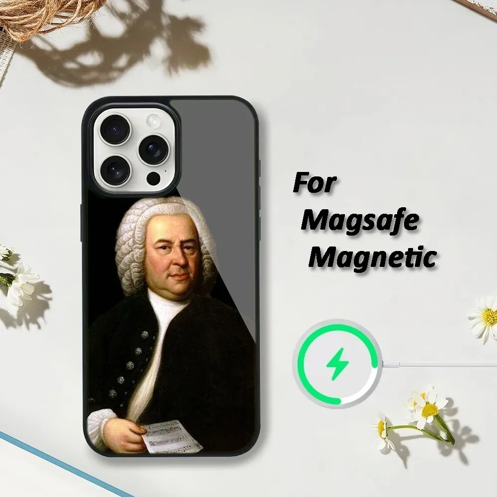 Johann Sebastian Bach Phone Case For iPhone 16,15,14,13,12,11,Plus,Pro,Max,Mini Magsafe Magnetic Wireless Charging