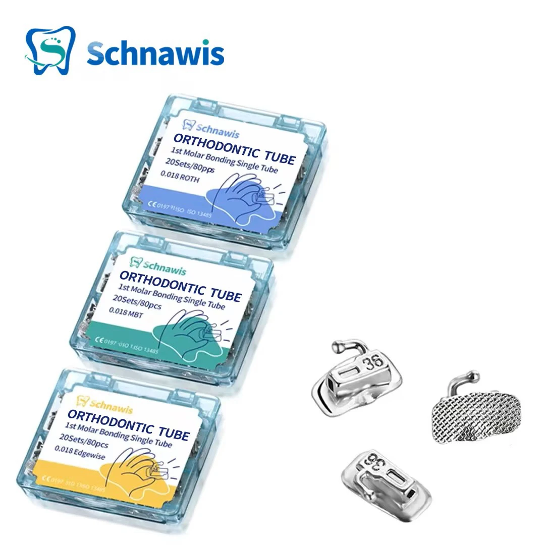 80 Pz/20 Set Dentale Ortodontico Tubi Buccali Incollabili 1a 2a Molare Incollabile Non Convertibile