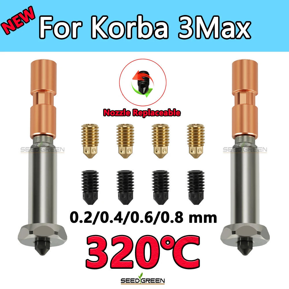 

New Upgrade Nozzle For Anycubic Kobra 3 Max Nozzle Hotend Kobra 3 Max Combo Nozzle Throat 0.4mm 0.6mm 0.8mm
