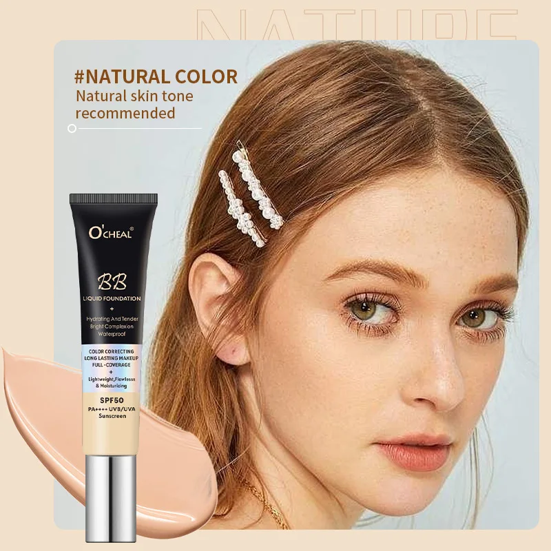 Base líquida de aislamiento hidratante, corrector iluminador ligero, resistente al agua, a prueba de sudor y duradero sin maquillaje