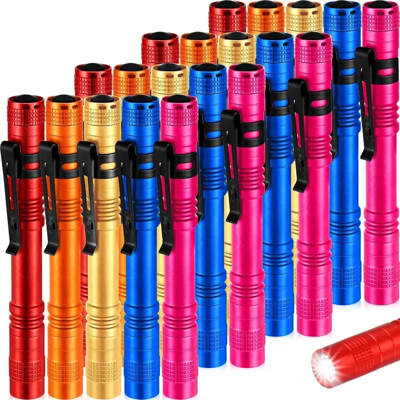 

Hortsun 20 Pcs Mini Pen Light Flashlights Gifts for Fathers Day Pocket Flashlights Pen with Clip Small LED Handheld Slim Torches