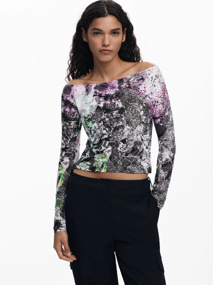 

Женская толстовка Manna Pure Fashion с круглым вырезом, эластичная, приталенная, из смесового хлопка, с длинными рукавами, с принтом, для повседневной носки