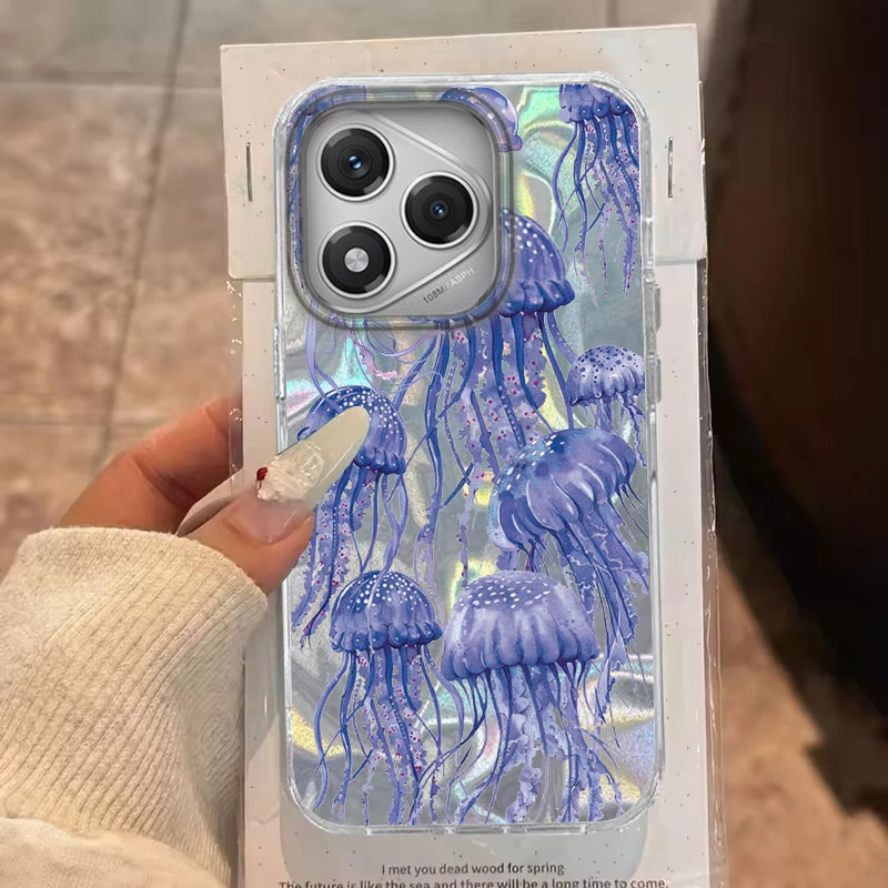 ل Honor 200 Lite 400 200 Pro X9b Magic 7 6 Lite X9c X8b X7c 200 غطاء الهاتف الذكي قنديل البحر الوردي ل Honor 400 Lite أكياس لينة #4