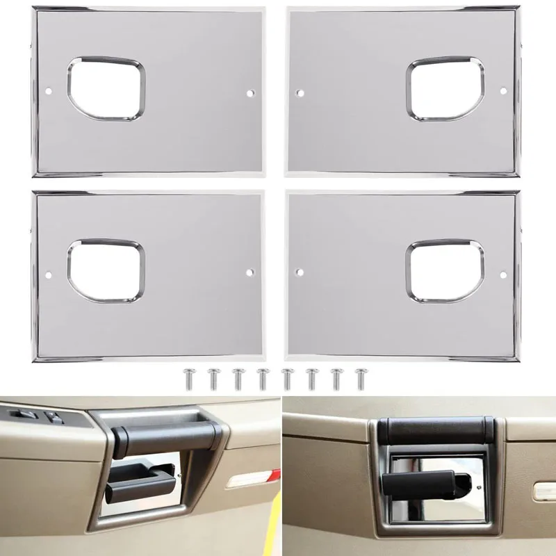 NONY For Hummer H2 SUV SUT 2003-2007 Smooth Chrome Billet Interior Door Handles Cover Trim Accessories (Silver)