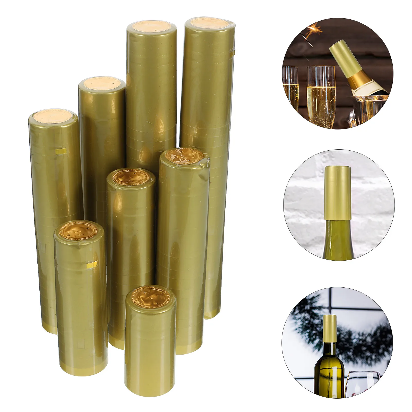

100Pcs Wine Bottle Heat Shrink Caps Sealers Easy Use PVC Film Wine Bottle Covers Resealer Cruise Heat Shrink Capsules