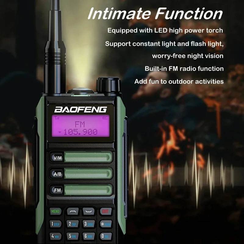 2024 baofeng UV-16 V2 walperforé talperforé 10 km militaire 10W puissant étanche VHF UHF CB Ham double bande bidirectionnelle radio USB-C chargeur