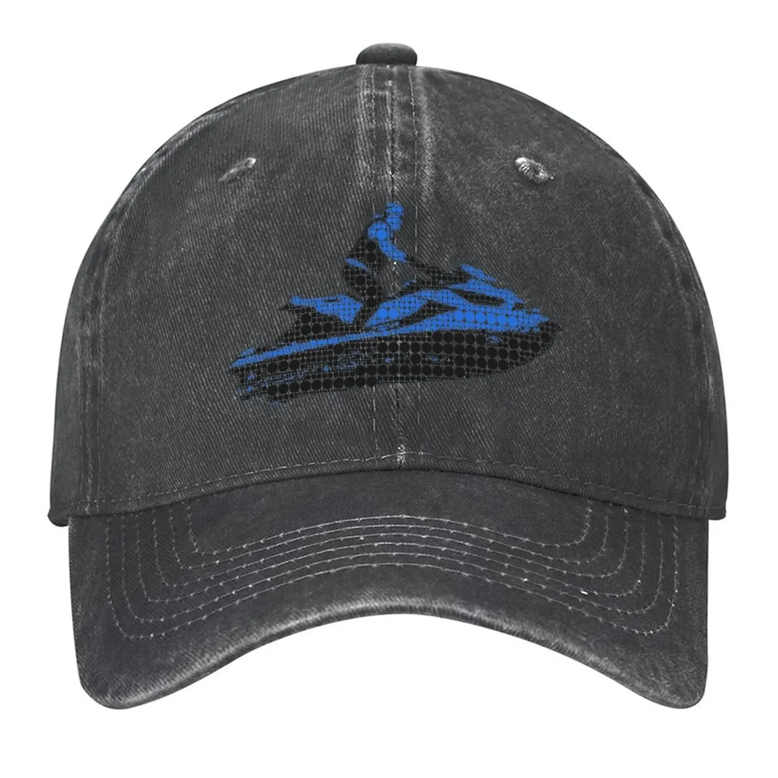 Jet Ski Racer on The Water in Dots Baseball Cap Golf Hat Kids Hat Designer Hat western Women's Golf Clothing Men's