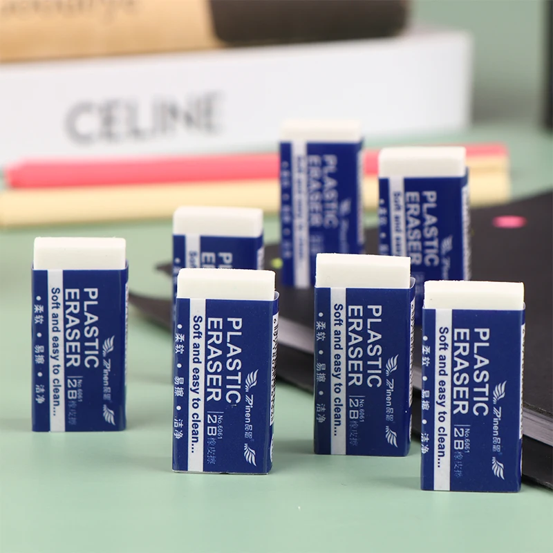 

5/10Pcs 2B White PVC Eraser Student Exam Office Sketch Soft Eraser Stationery Supplies