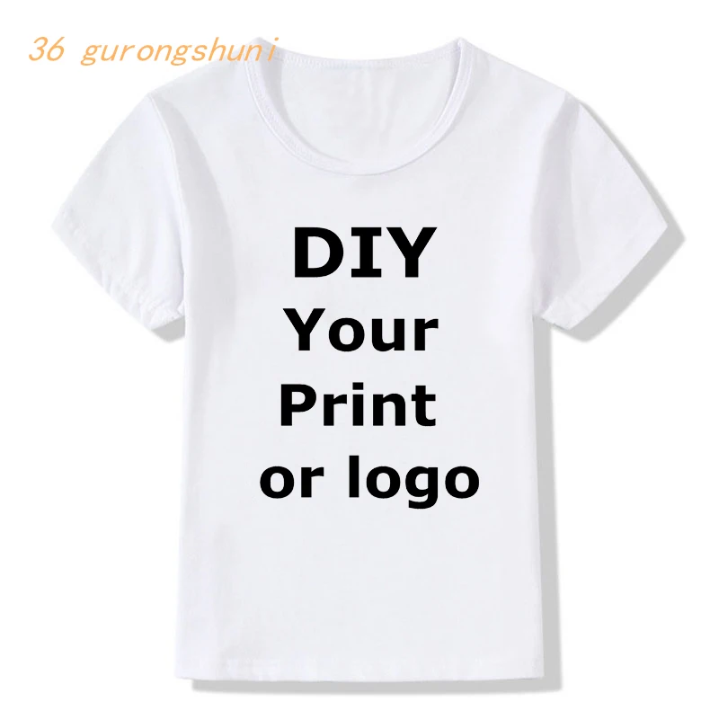 Customized your name Print t shirt boys girls Your own design DIY photo kids family birthday party clothes Summer tops t-shirt