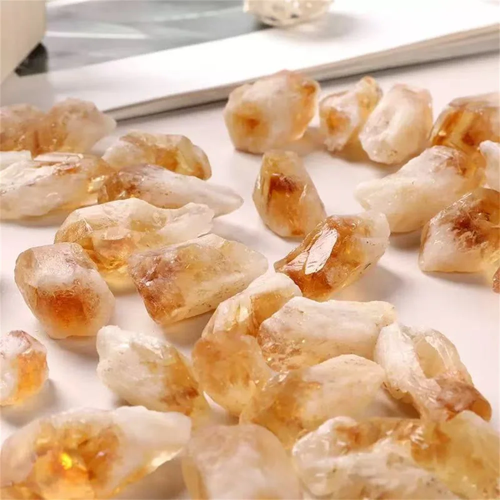 Natural Rough Citrine Point Crystal Quartz Cluster Raw Stone Mineral Specimen Energy Healing Ornament Home Rock Decoration Gift