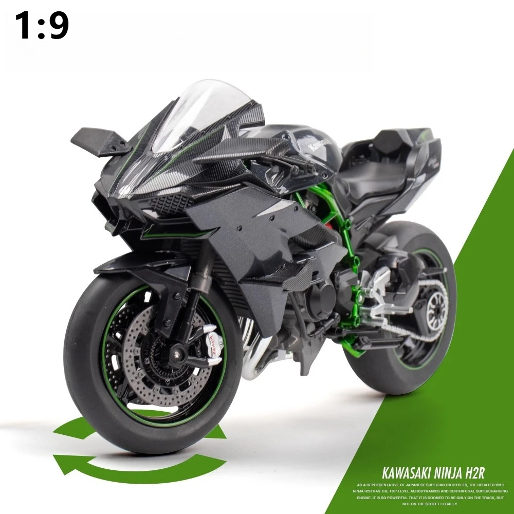 

1:9 Kawasuki Ninja H2R H2 Модель мотоцикла из сплава Звук и свет большого литья под давлением автомобиля для мальчика Подарок Детская серия игрушечных автомобилей