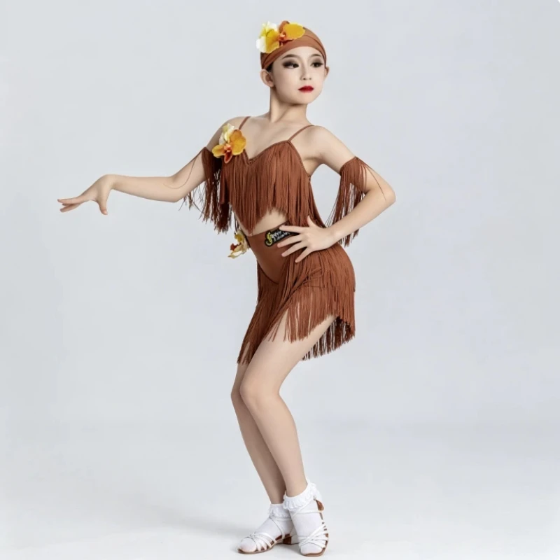 

New Latin Dance Dress 2025 Practice Dress for Girls Performance Dress Latin Dance Practice Set Stage Performance Dress