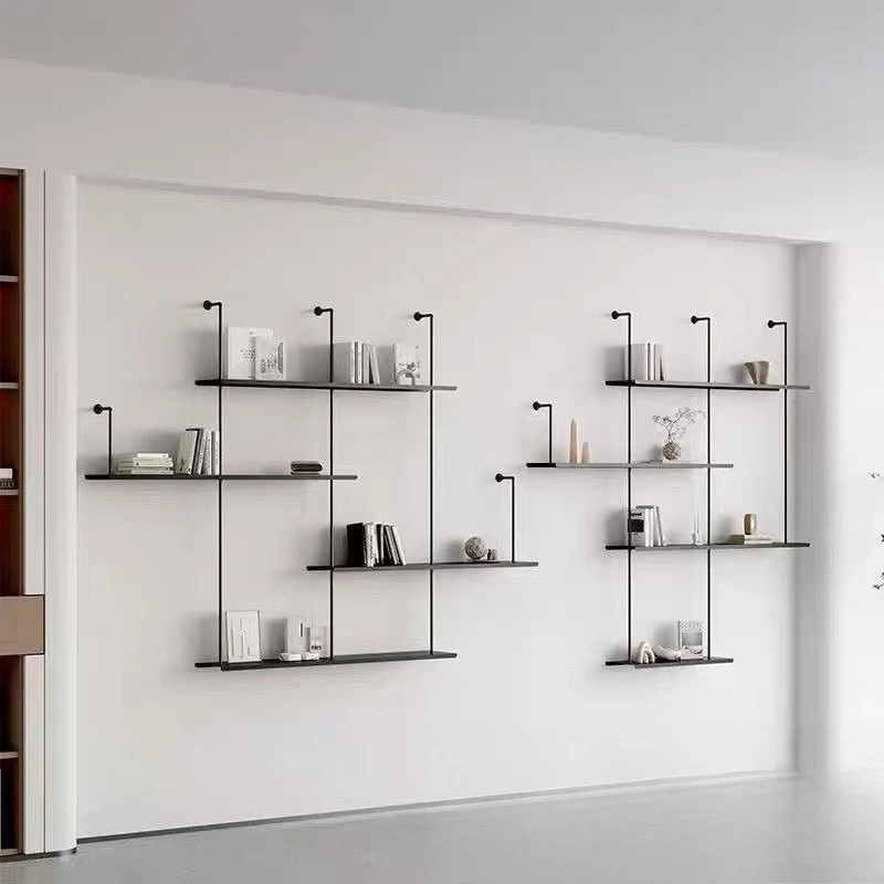 Bookshelf Wall-mounted shelf Metal wine rack Wall-mounted display rack Italian baffle rack